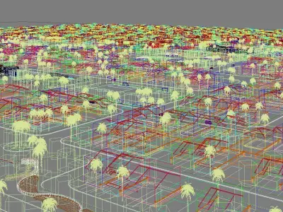 NEIGHBORHOOD 1100 HOUSES 3D model
