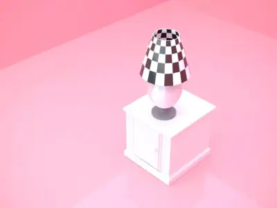 LAMP A with checkered shade 3D model