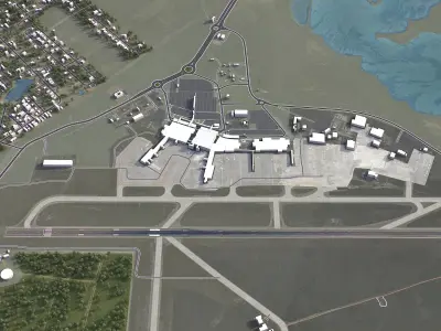 Nassau - Airport - NAS Low-poly 3D model