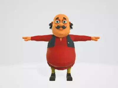 Motu from Indian Cartoon - Motu Patlu Low-poly 3D model