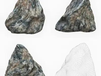 Cliff Rock Collection Low-poly 3D model