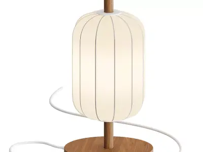 Modern Japanese Wooden Table Lamp KIYAK Low-poly 3D model