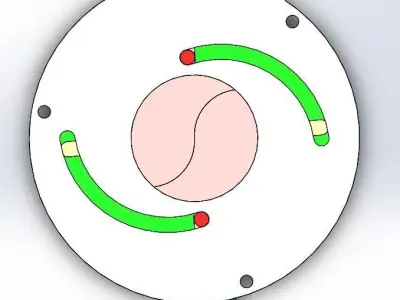 Rotating iris mechanism-2 blades 3D print model