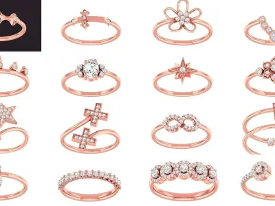 100 Light Wt Rings 3D Model Pack
