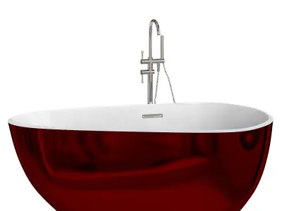 Elegant Modern Oval Freestanding Acrylic Bathtub 3D model