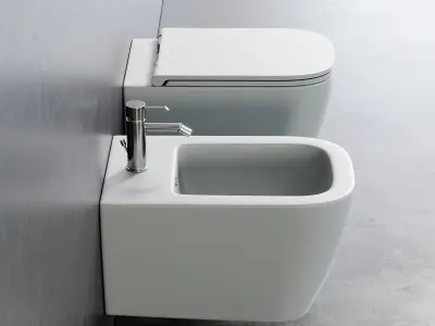 Esedra by SDR Ceramiche Quadra Wall-Hung WC Low-poly 3D model