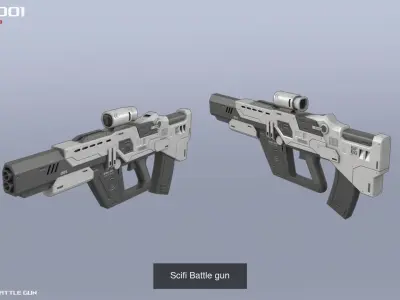 Scifi Battle gun collection 3D Model Pack