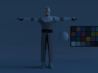 Jedi Temple Guard Rigged 3D Asset And High Quality Lightsaber 3D model