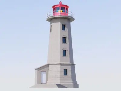 light house Low-poly 3D model