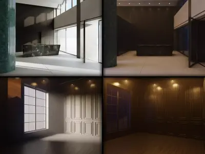 Ready to Use Photo-Realistic Empty Room in Blender and UE5 Low-poly 3D model