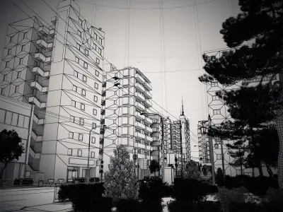 Japan 4 Blocks Set-1 3D model