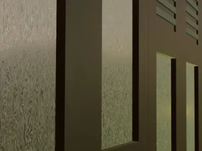 Sliding door Low-poly 3D model