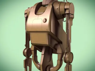 Star Wars Battle Droid Rigged 3D model