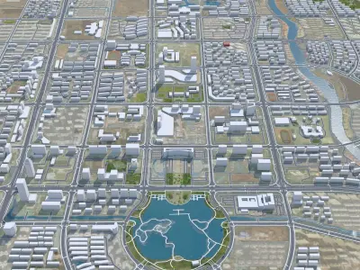 Linyi Shandong China 70km Low-poly 3D model