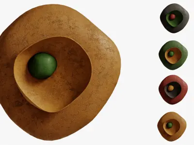 Sculptural wall light 3D model