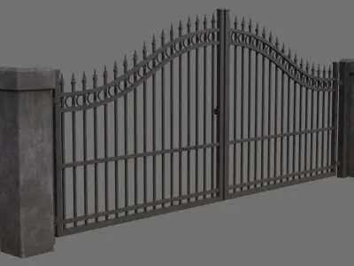 Gate 1B Low-poly 3D model