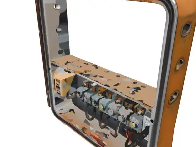 Rusty Industrial Electrical Fuse Box Low-poly 3D model