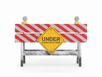 Wooden Barrier 3D model