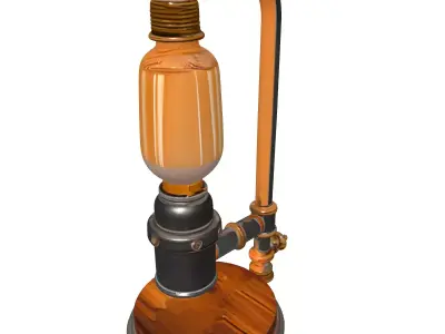 Industrial Edison Table Lamp Low-poly 3D model