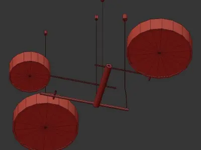Excel three circular pendant lights hanging from ceiling 3D model