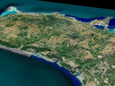 Guam Island 3d model terrain Low-poly 3D model