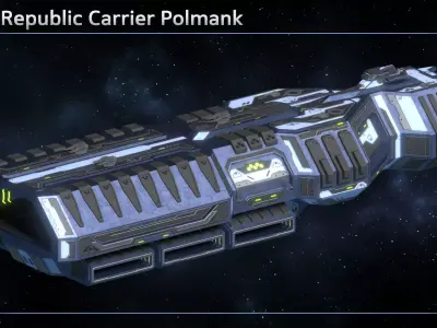 Spaceship Enkar Republic Carrier Polmank Low-poly 3D model