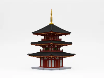 Asian Pagoda 3D model