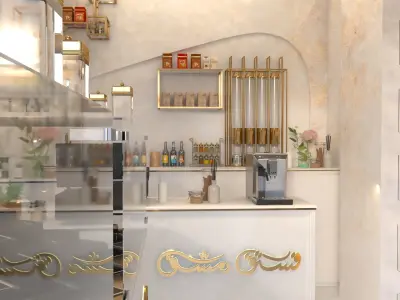 ice-cream store and Coffee shop 3D model