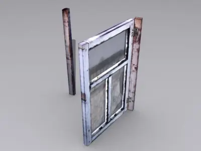 Window 8 wooden Low-poly 3D model
