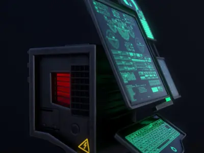 Sci-Fi Console-Computer 6 Low-poly 3D model