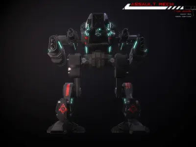 Assault Mech Lowpoly Low-poly 3D model