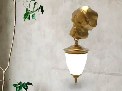 Dog Head Wall Lamp 3D print model order