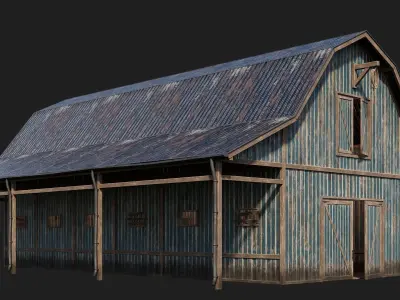 69-70-71-72 - Farm Buildings 4K PBR GameReady Low-poly 3D model