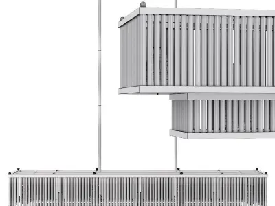 Restoration Hardware MARAIS LINEAR CHANDELIER 48 Nickel 3D model