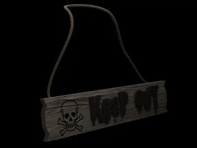 Halloween Sign Keep out sign 3D model