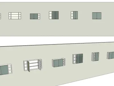 WC Wall Mirror Cabinet with Shelves 3D model