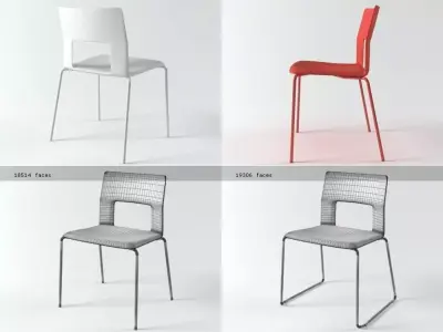 Kobe four chairs 3D model