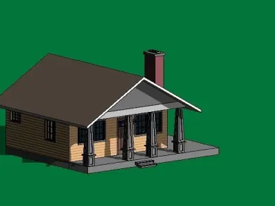 Craftsman Style Cabin - Interior and Exterior 3D model