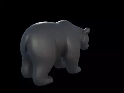 Minimalist Black Bear Sculpture 3D print model