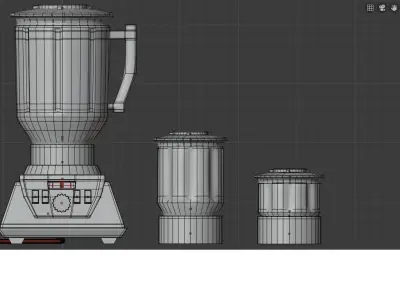A BLENDER WITH TWO EXTRA CUPS 3D model