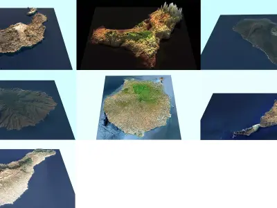 Island Parts of Canary Islands Collection 3D model