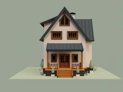 Low Ploy House III Low-poly 3D model