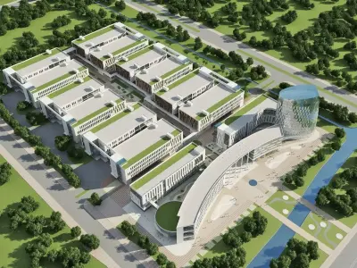 Modern University Campus 3D model