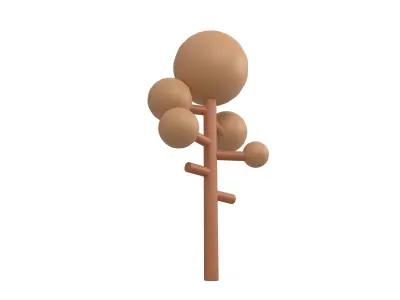 Cartoon Tree v3 004 Low-poly 3D model