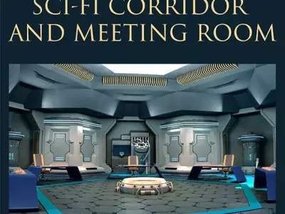 Sci-Fi Corridor and Meeting Room 3D model