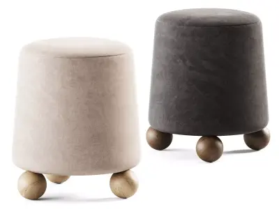 Morro round pouf by Kelly Wearstler 3D model