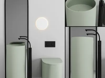 Bathroom Furniture Set Free 3D model