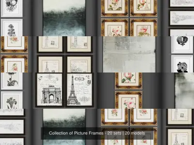 Collection of Picture Frames - 20 sets 3D Model Pack 5
