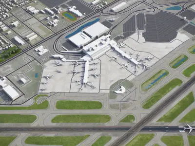 West Palm Beach - Airport - PBI Low-poly 3D model