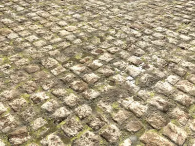 Cobblestone Road Texture PBR Texture